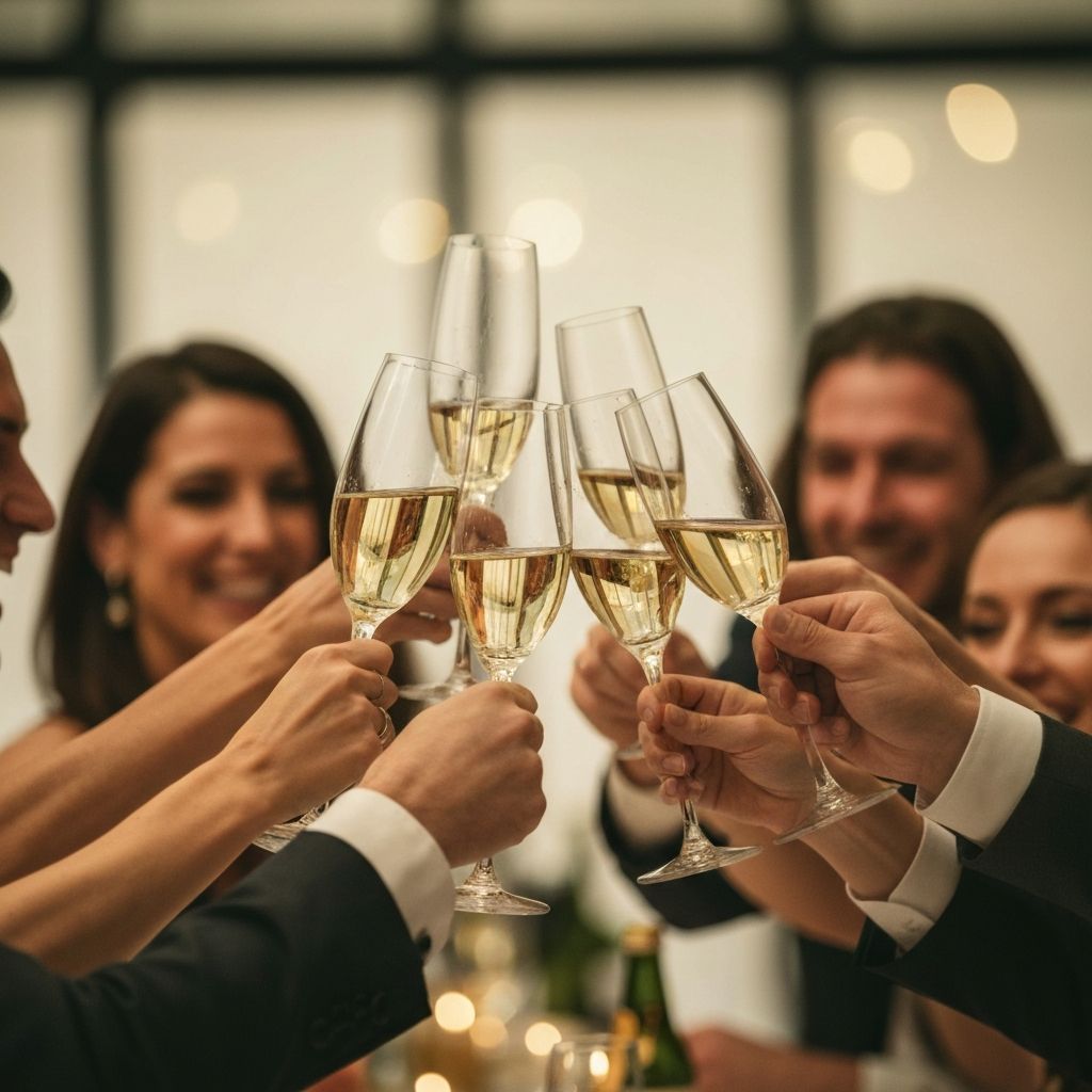 Champagne glasses celebration